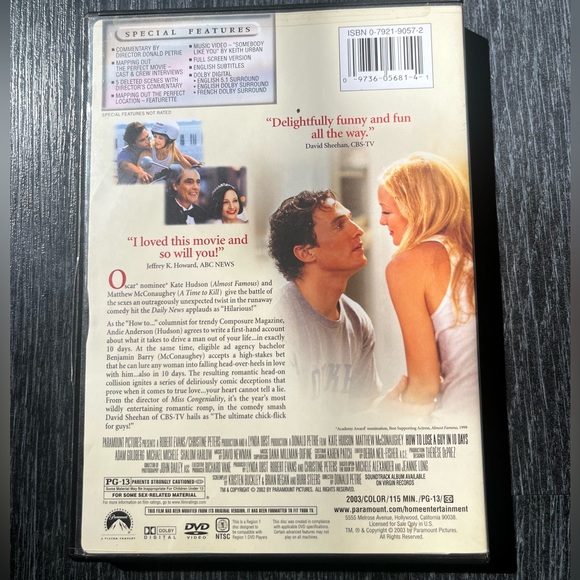 How to lose a guy in 10 days DVD  ~(=^‥^)ﾉ● - Picture 4 of 4